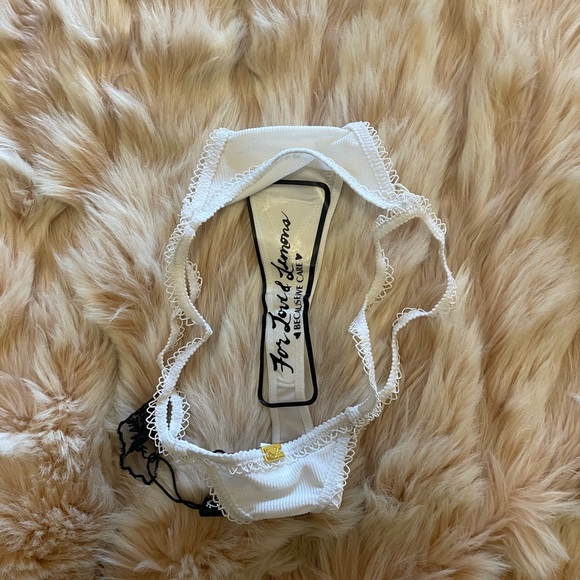 For Love and Lemons Skivvies White Thong Panty XS NWT - Picture 6 of 6